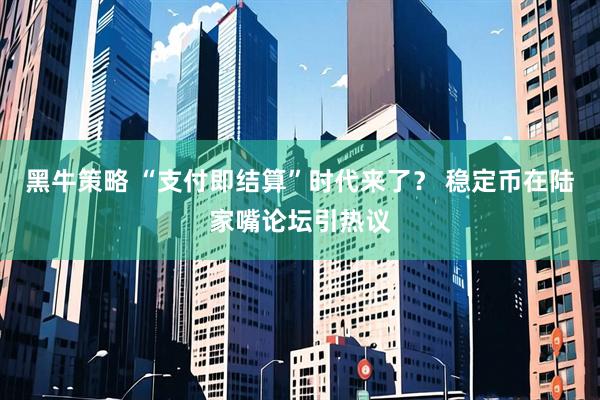黑牛策略 “支付即结算”时代来了？ 稳定币在陆家嘴论坛引热议